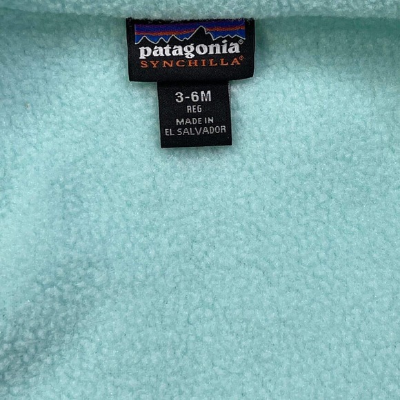Patagonia Synchilla Baby Full Zip Size 3-6 Month light blue Fleece Vest - Picture 7 of 10